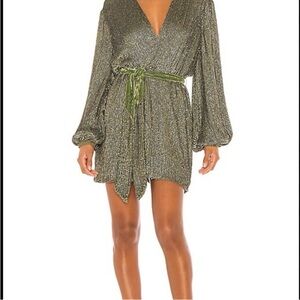 Retrofete - TAGs ON Metallic Olive Mini Dress